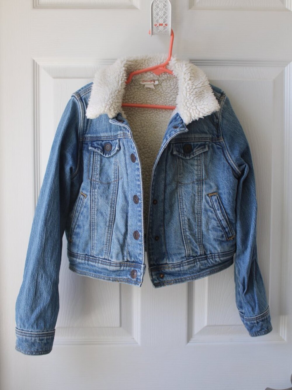 Girl's Cat & Jack Denim Jacket Sherpa Lined Size 6/6X